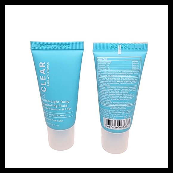2 x Paula's Choice Ultra-Light Daily Hydrating Fluid SPF 30+ Blemish Prone 0.5fl - Picture 1 of 11